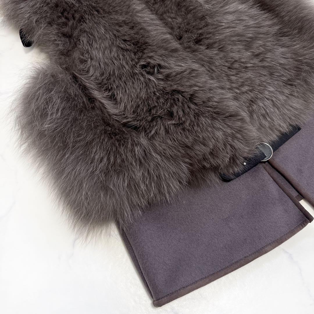 22年 sov. ソブ ブルーフォックスファーベスト 36 ジレ