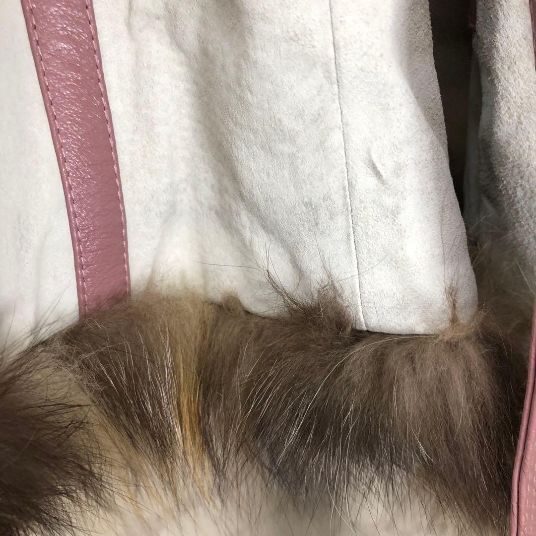 COCON Japan リアルファー付きジャケット　ベルト付き　R