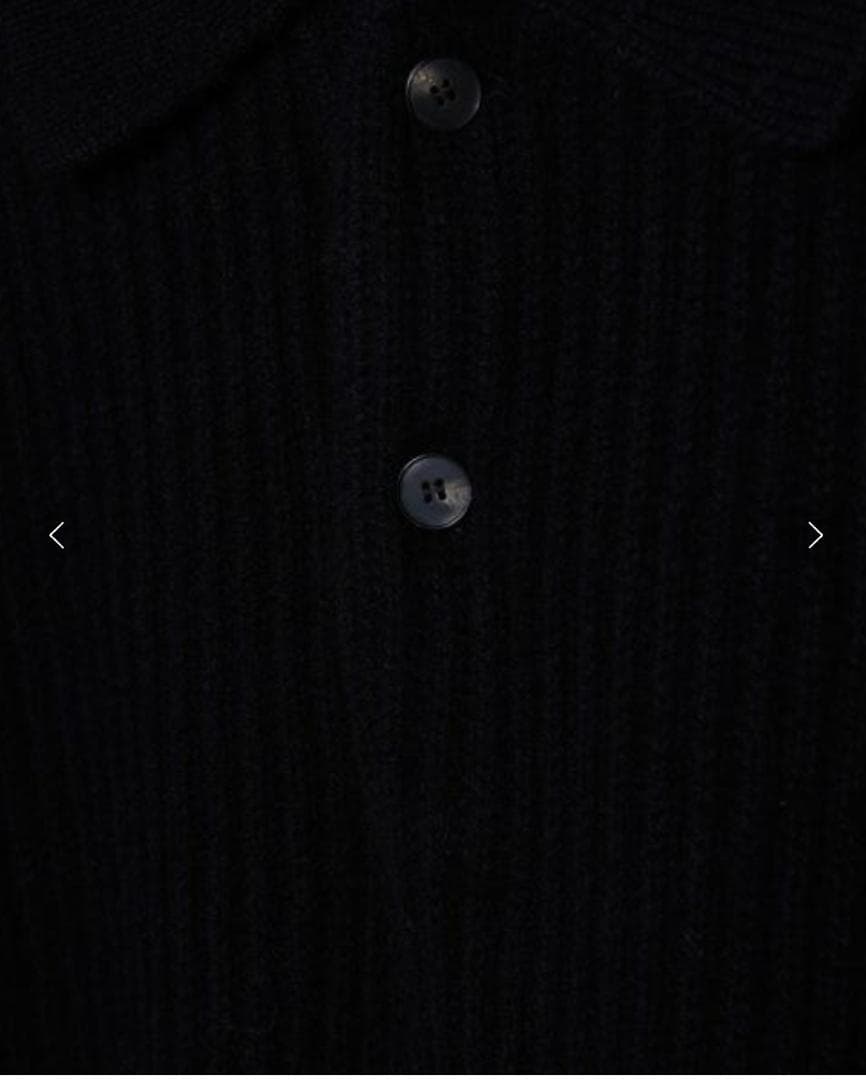 H BEAUTY&YOUTH ウールカシミヤリブ2Bニットポロシャツ OVY M