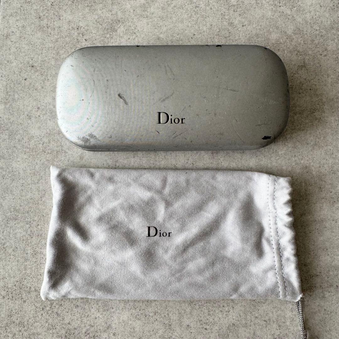 クリスチャンディオール　サングラス　リムレス　ロゴ　シルバー金具　ケース