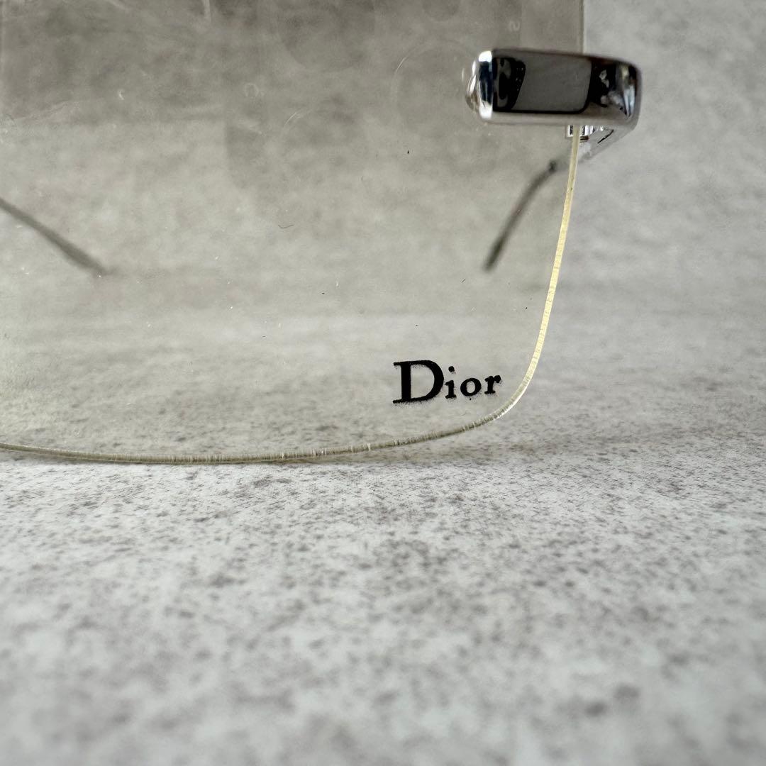 クリスチャンディオール　サングラス　リムレス　ロゴ　シルバー金具　ケース