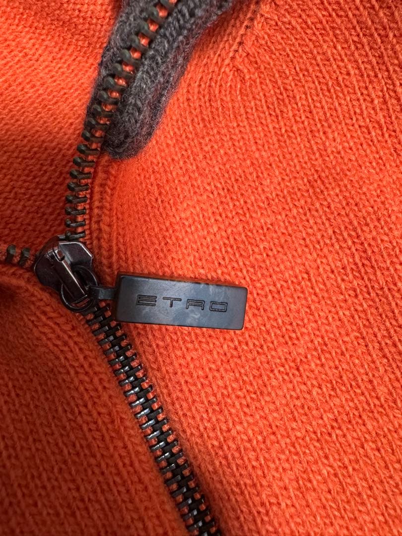 ETRO オレンジブラウン ジッパーセーター M