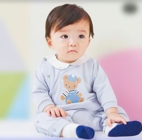 familiar ブルー ロンパース 70　水通しのみ✨️