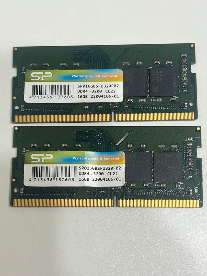 Silicon powerDDR4-3200メモリ16GB 2枚 合計32GB