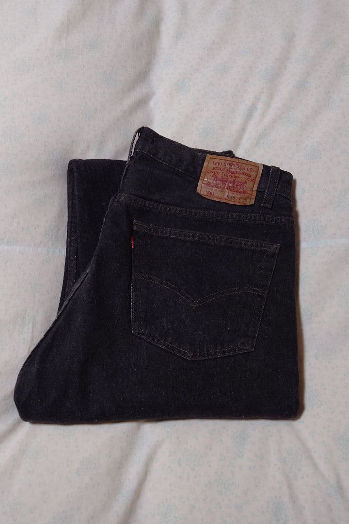 W38L30　極美品　USA製　リーバイス　 501 0658 先染め　ブラック