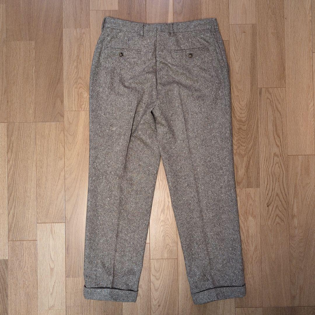 エキュパージュ ツィード調ウール ブラウン スラックスSize50