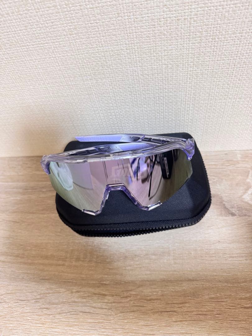 100% スポーツサングラス クリア/パープル