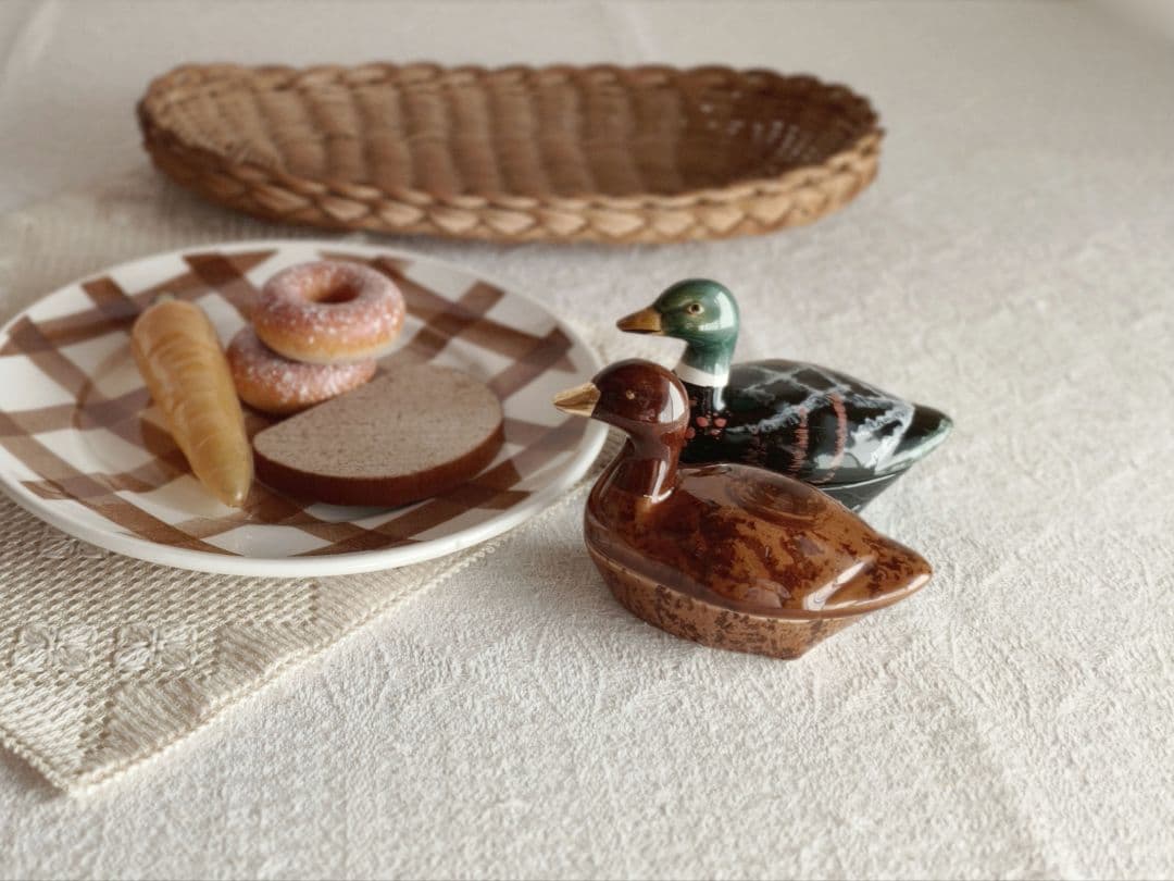 【まーちゃんさま】vintage pot ❀ みどりの鳥 miniテリーヌポット