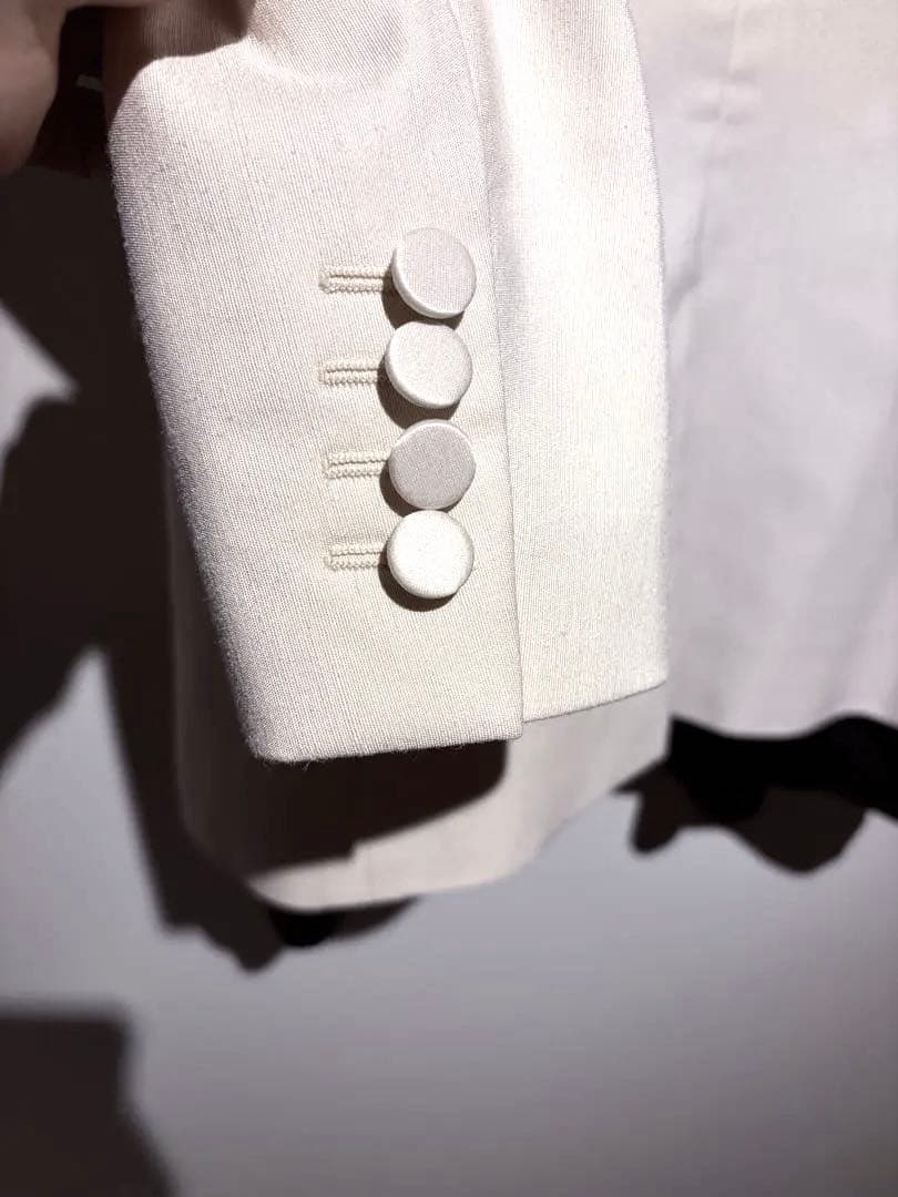 サンローラン シルクホワイト テーラードジャケット