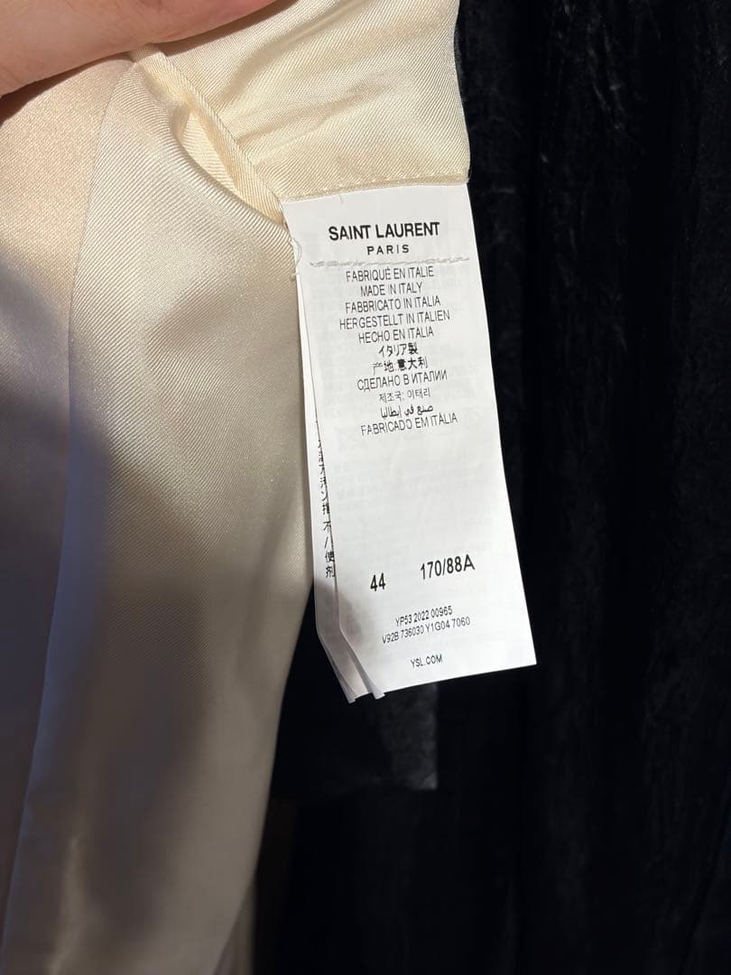 サンローラン シルクホワイト テーラードジャケット