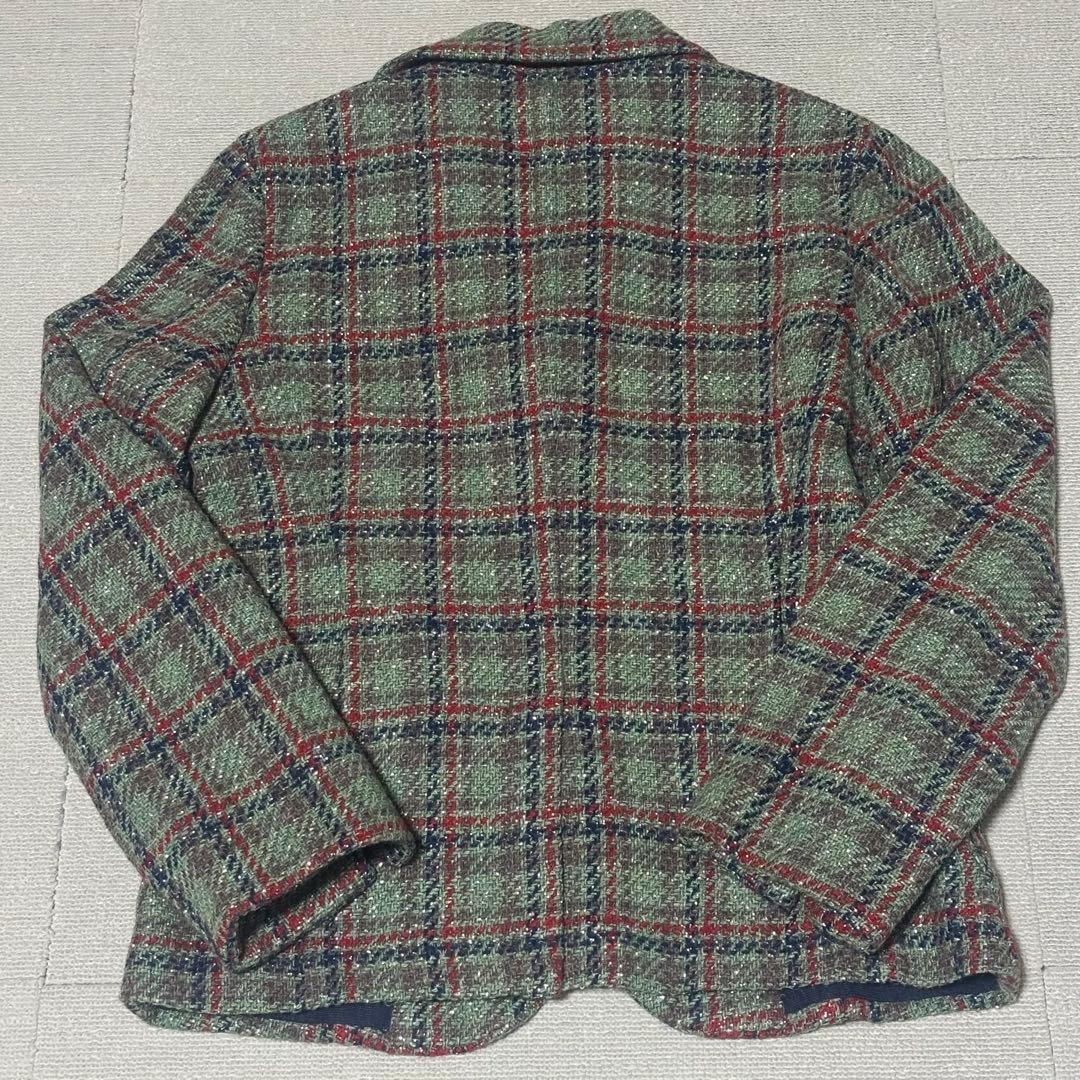 45R 現行タグ　ツイード テーラードジャケット 45rpm 2 グリーン