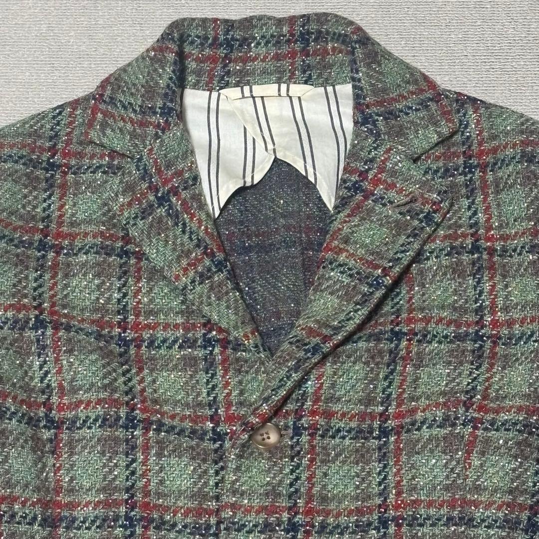 45R 現行タグ　ツイード テーラードジャケット 45rpm 2 グリーン