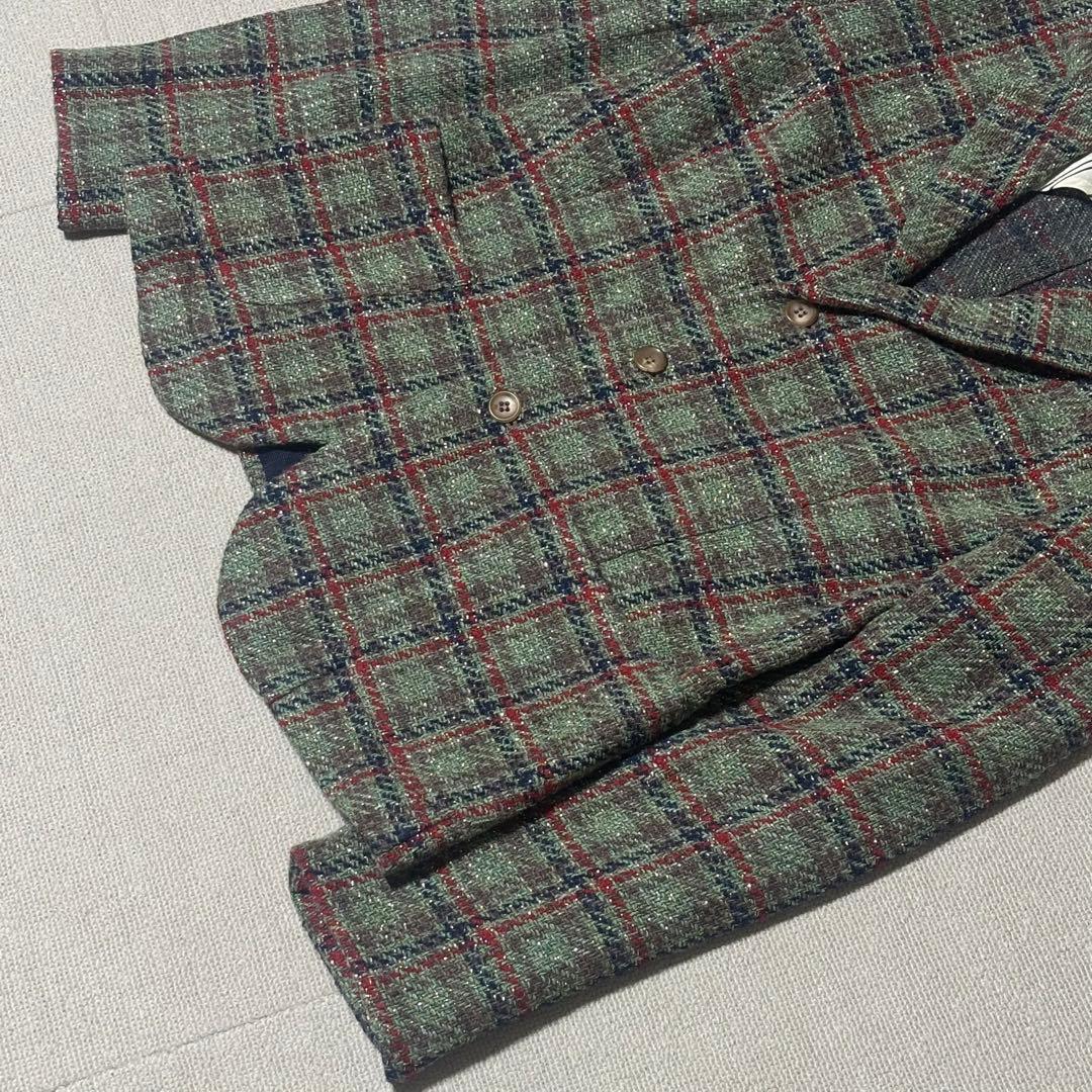 45R 現行タグ　ツイード テーラードジャケット 45rpm 2 グリーン