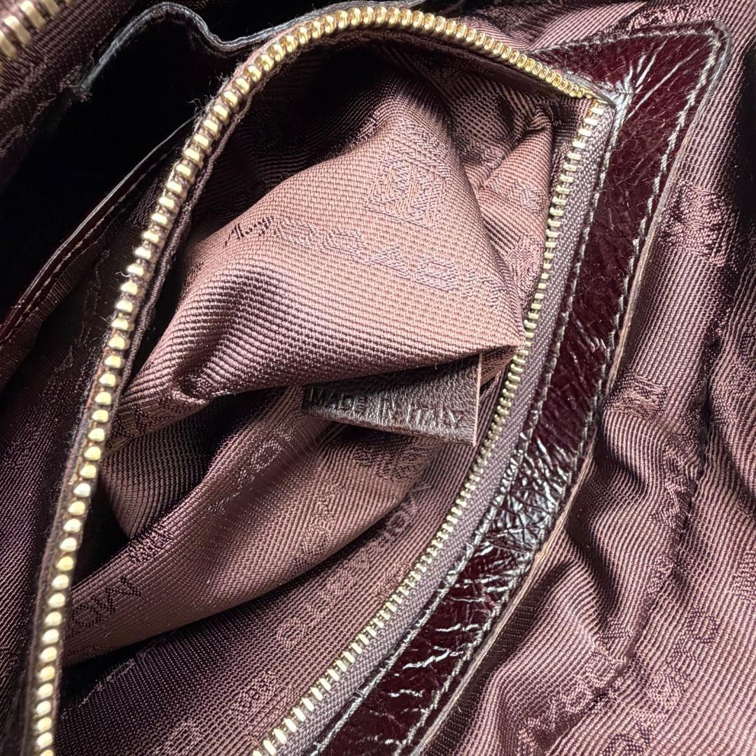 17669✨モラビト ビジュー パテントレザー ハンドバッグ ミニボストンバッグ