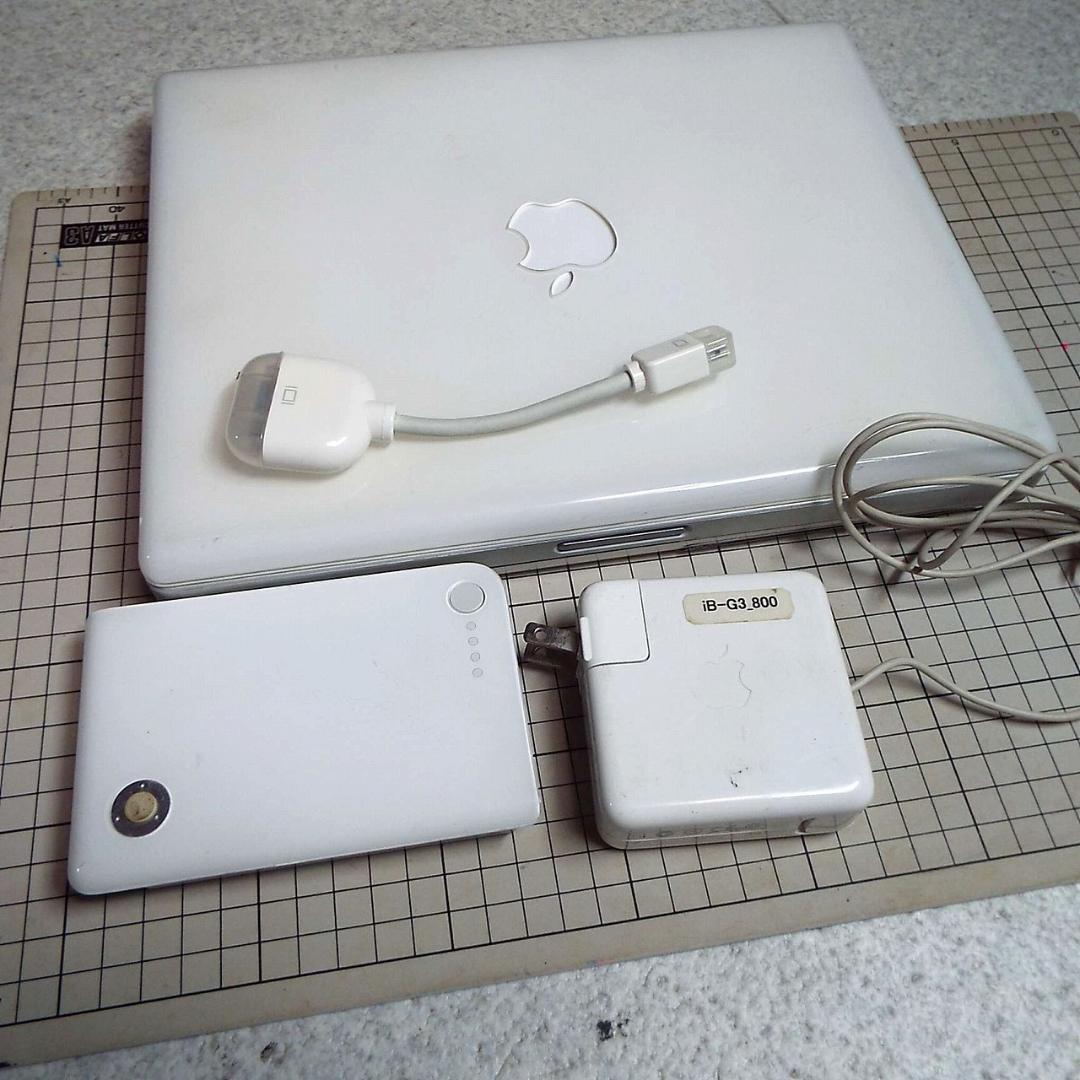 美品_起動可_Apple iBook-G3-800MHz_AC線他付属
