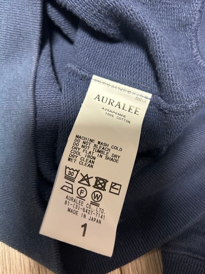 トップス AURALEE PRODUCT DYED SWEAT ZIP PARKA 1