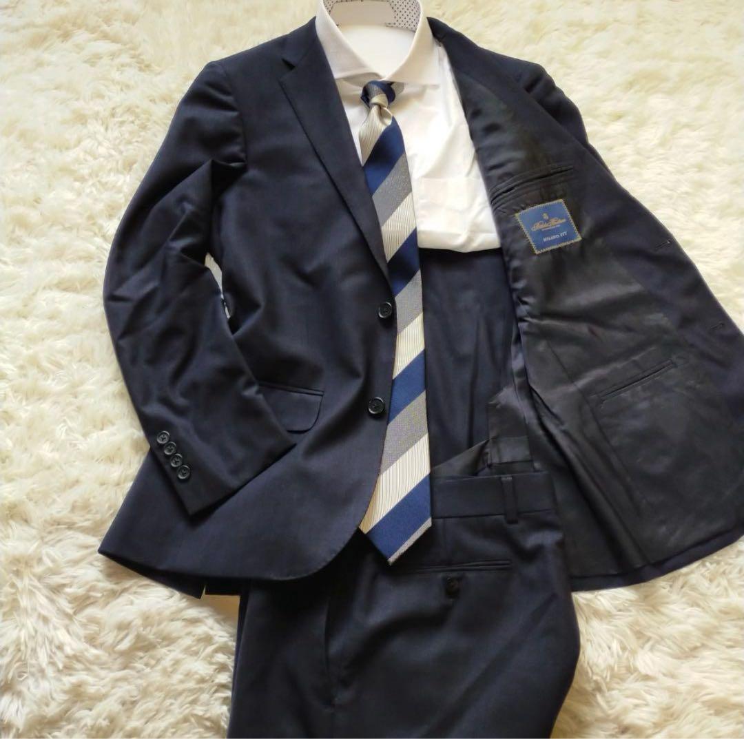 美品　ブルックスブラザーズ スーツ MILANO CANONICO　ネイビー