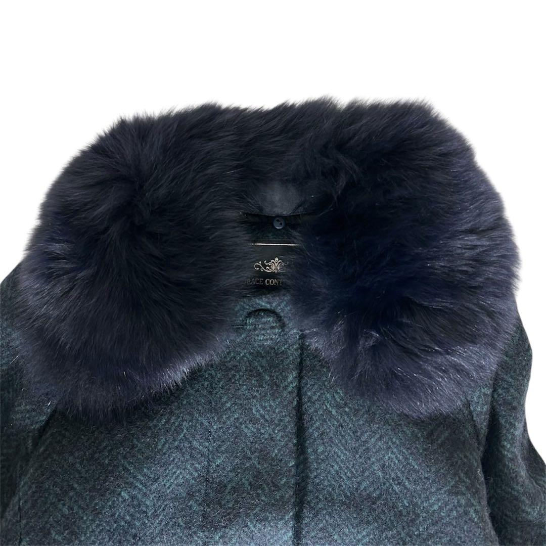 極美品✨《グレースコンチネンタル》 ツイードジャケット モヘア フォックスファー