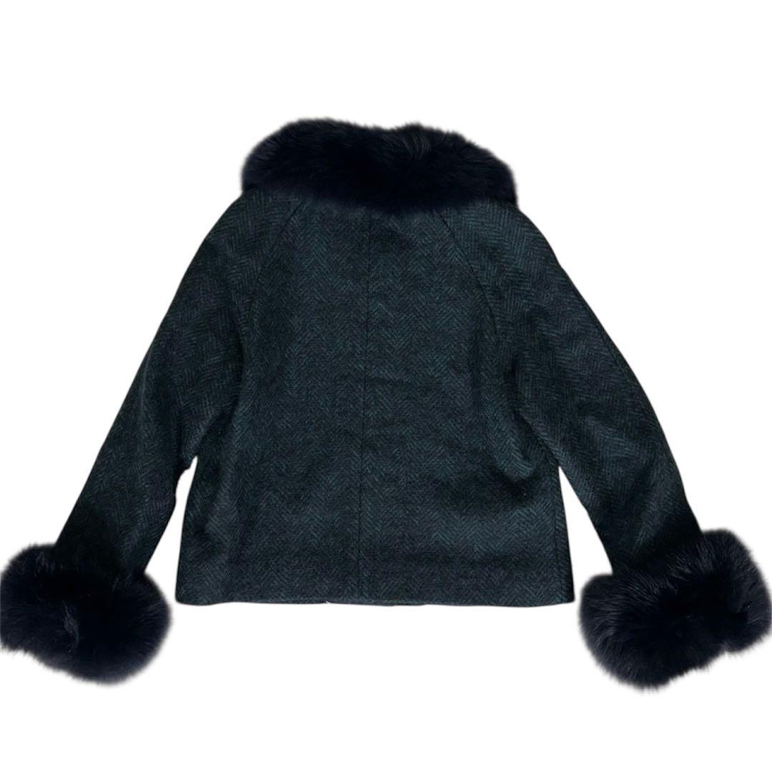 極美品✨《グレースコンチネンタル》 ツイードジャケット モヘア フォックスファー