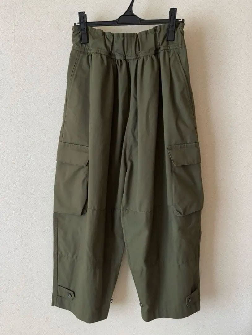 FIRMUM ポリエステルコットンツイル ギャザーミリタリーパンツ XS