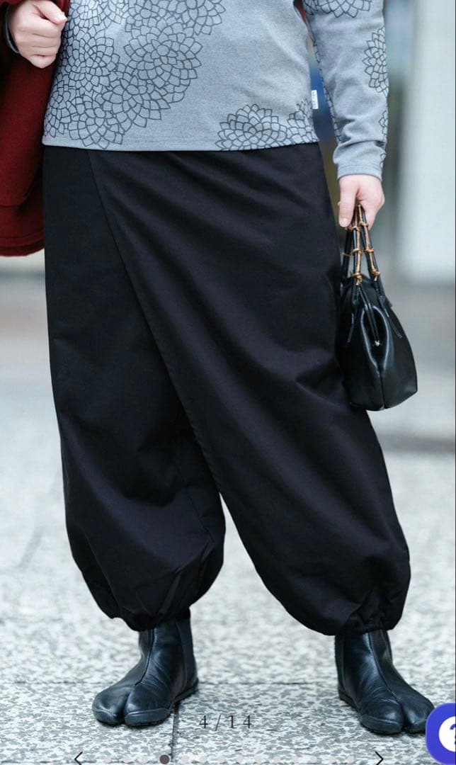 ソウソウ sousou モスリン 手柄寛衣下 パンツ S 濡羽色　美品