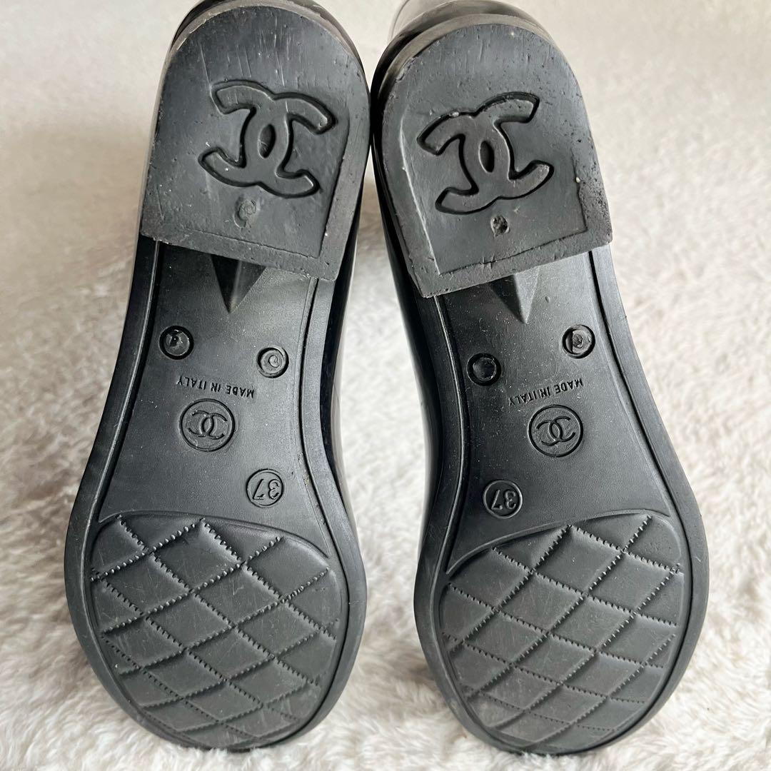 CHANEL シャネル レインブーツ 長靴 ココマーク カメリア 黒