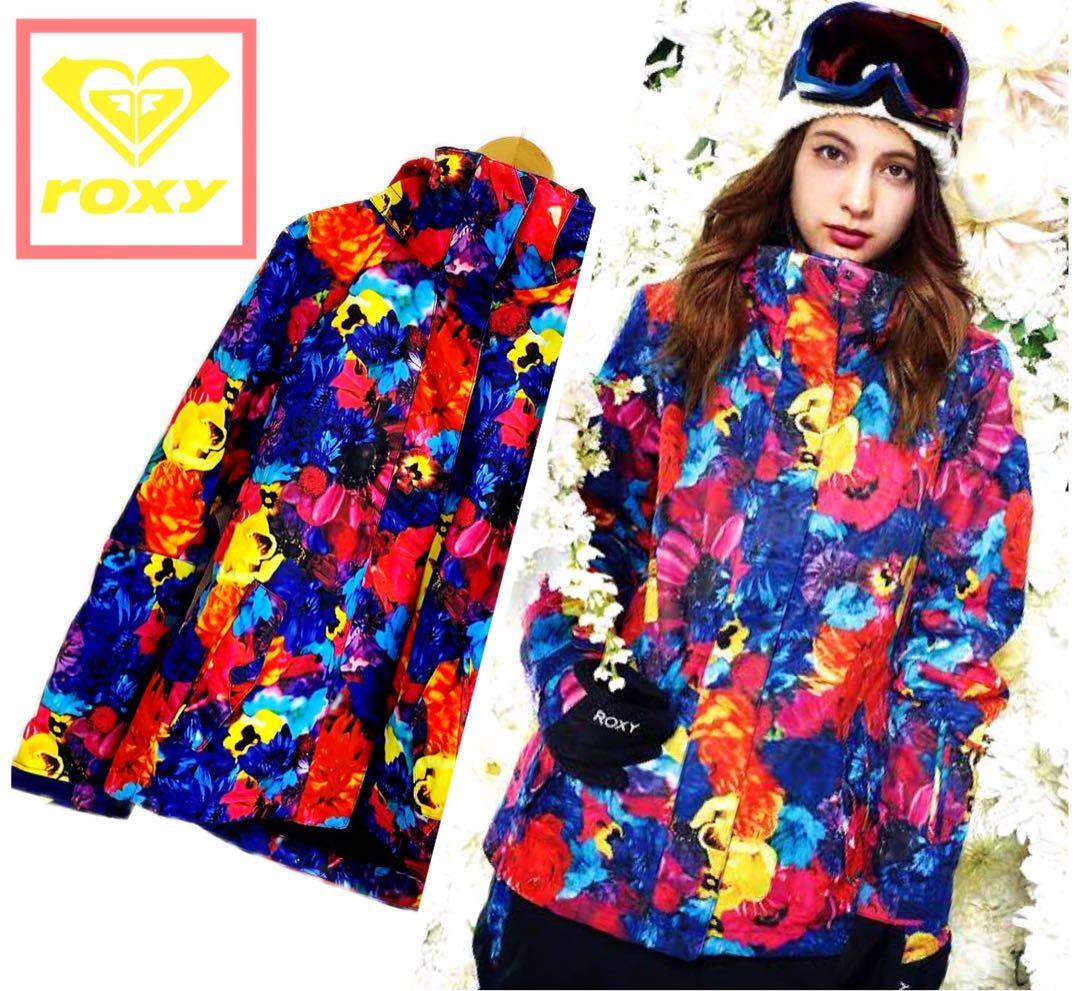 ロキシー 蜷川実花 スノボウェア スキーウェア ジャケット 花柄 マギー 着用