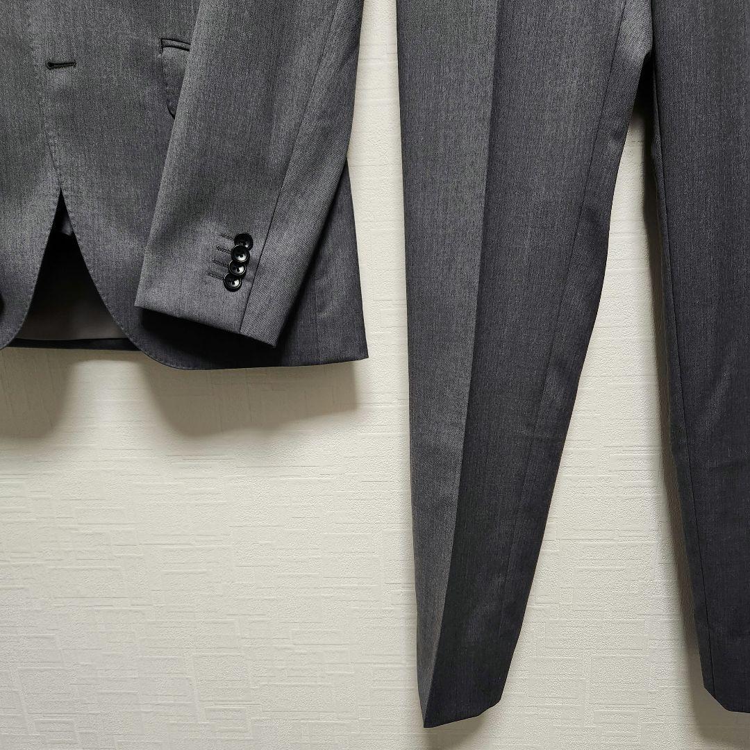 グローバルスタイル　メンズ　スーツ　スリーピース　エストラート生地　グレー　無地