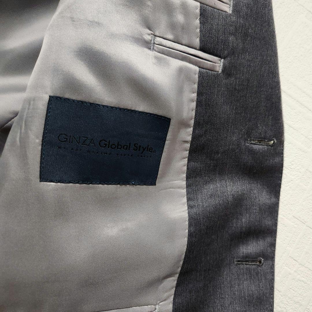 グローバルスタイル　メンズ　スーツ　スリーピース　エストラート生地　グレー　無地