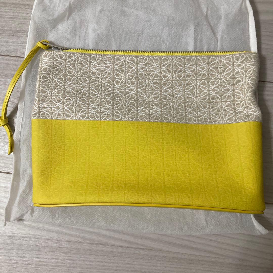 LOEWE クラッチバッグ イエロー/ホワイト