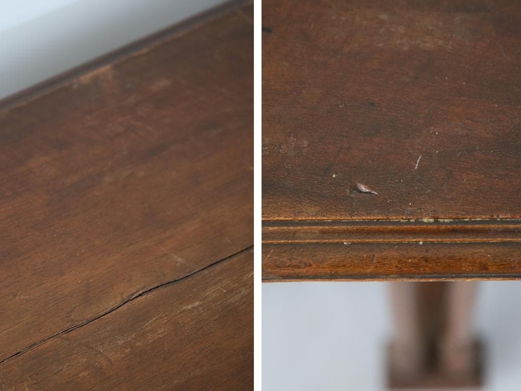 フランスアンティーク古木ダイニングテーブル/木製机/作業台/デスク(90-165