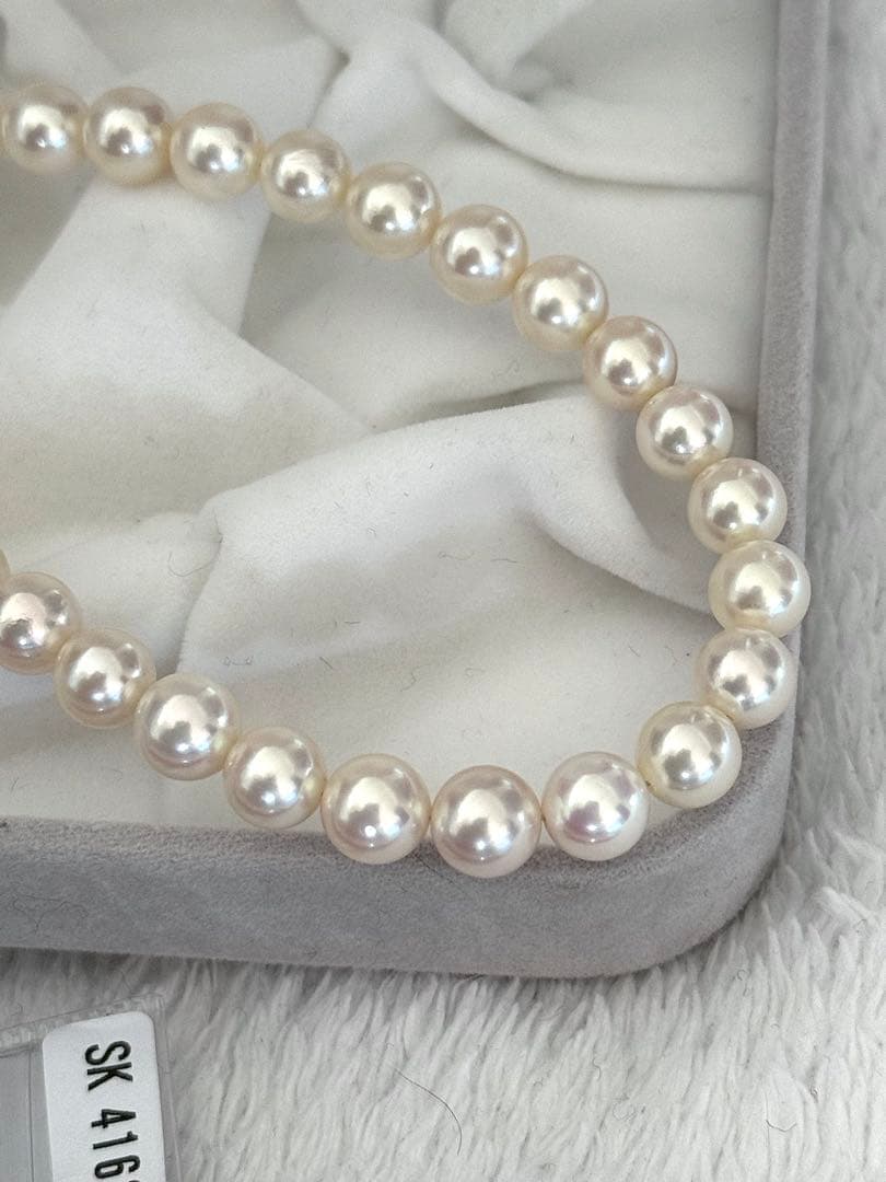 マ*ス様 美品最強照りオーロラロゼアコヤパールネックレス7-7.5mm鑑別書付約