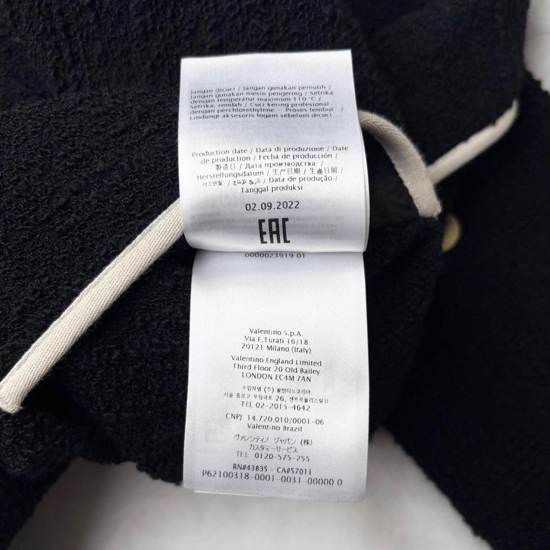 ヴァレンティノ 2022 パイピング ツイードジャケット ダブルボタン 金ボタン