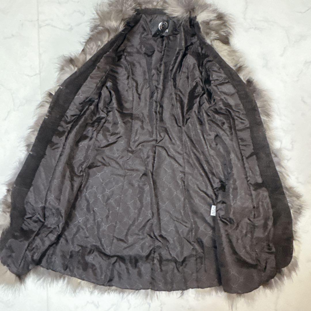 COCON japan リアルファー レザー コート ベルト付 Lサイズ