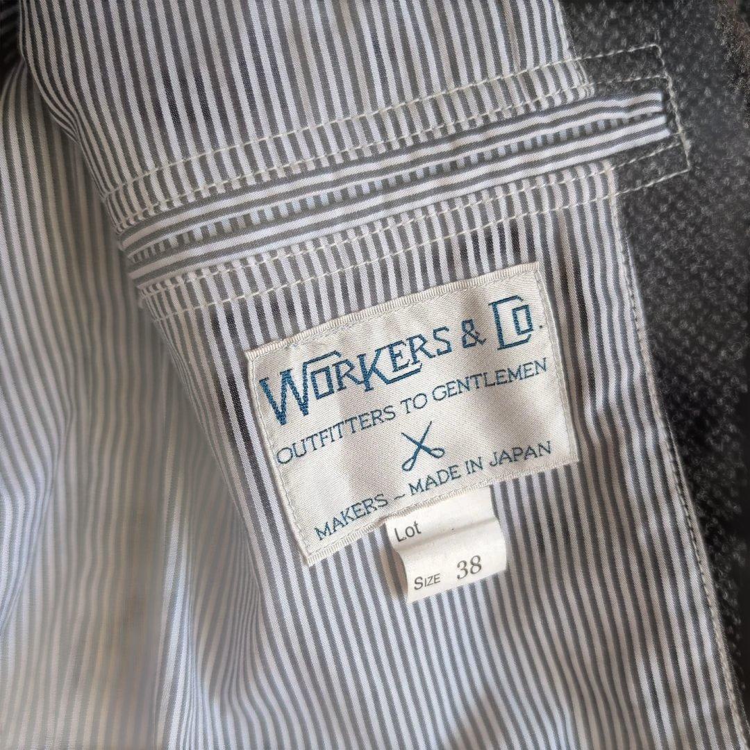 美品★ワーカーズ　メープルリーフジャケット　グレー　ホームスパン　ツイード38