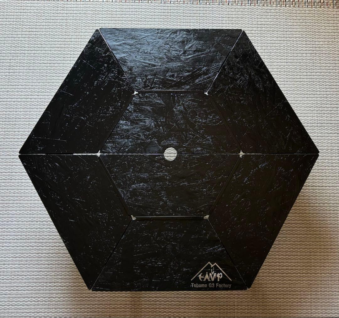 まー出品　ヘキサテーブル50 センターテーブル付きブラック塗装