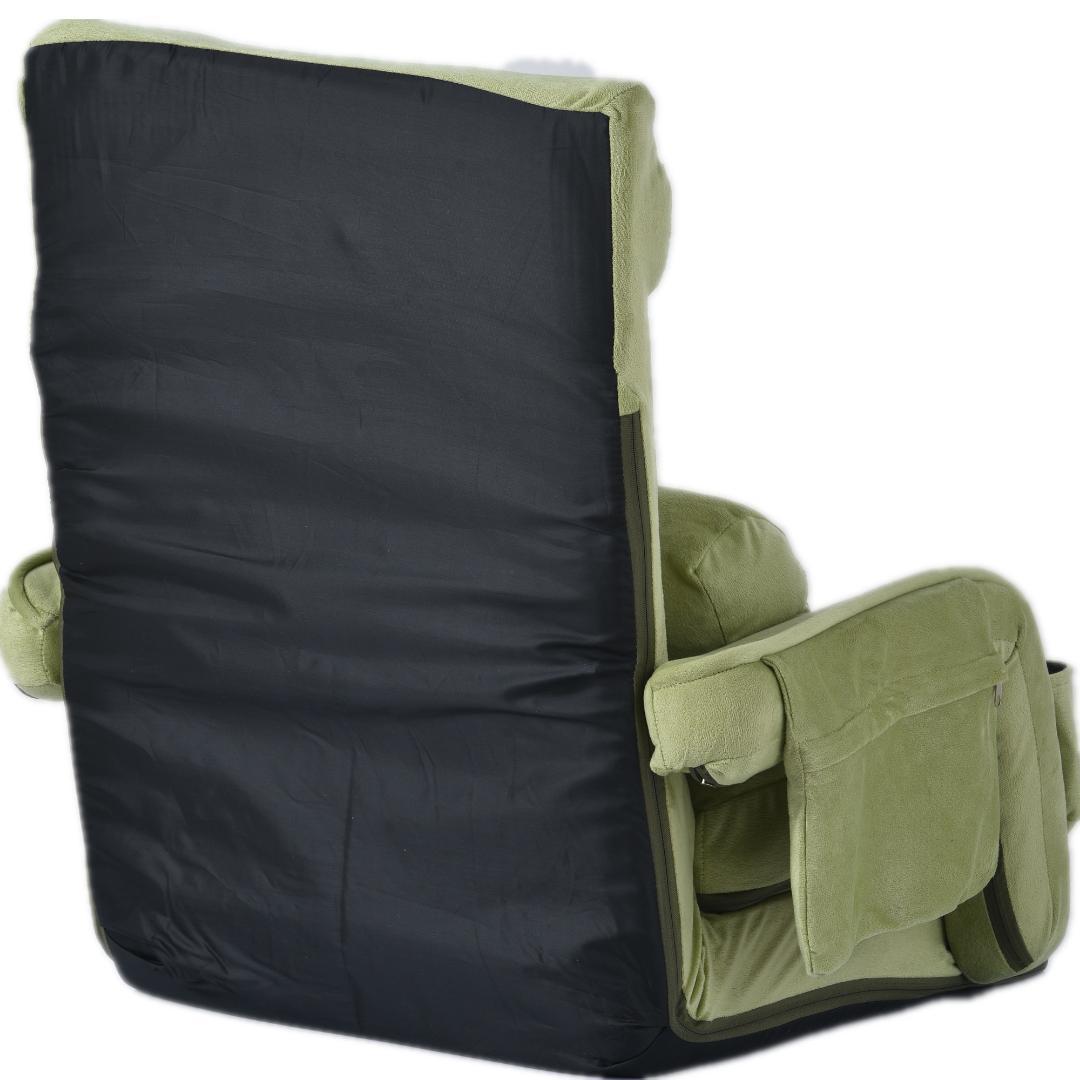 座椅子 リクライニング14段ギアリクライニングチェアー ファブリック【グリーン】