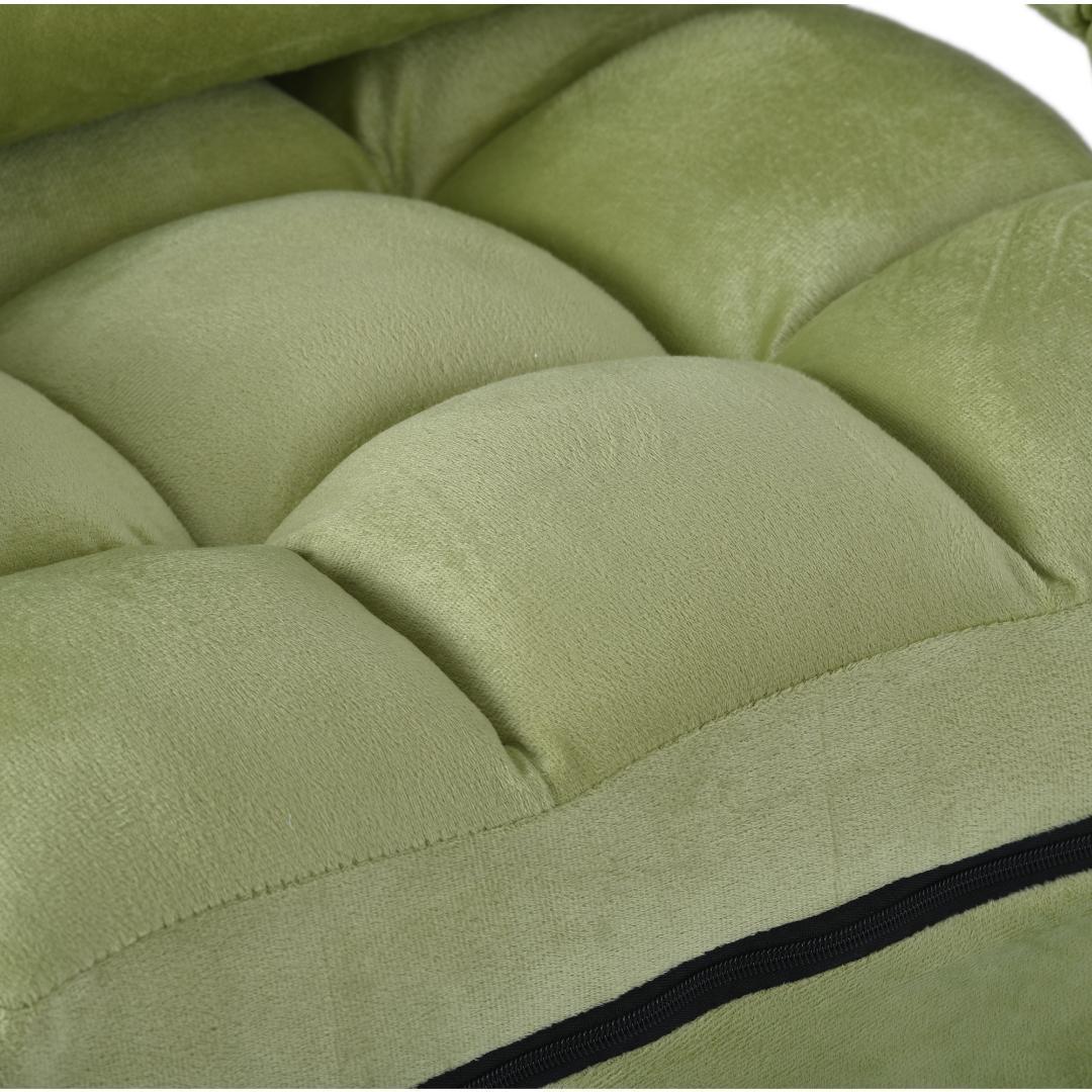 座椅子 リクライニング14段ギアリクライニングチェアー ファブリック【グリーン】