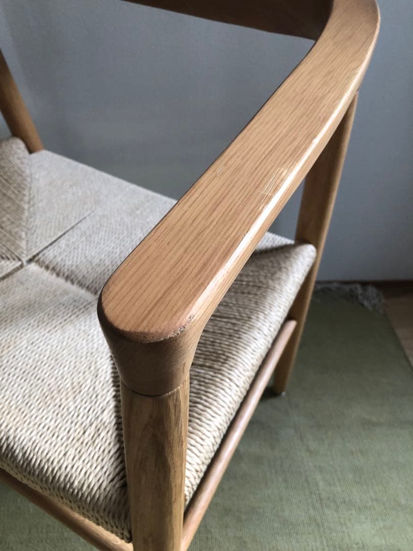 無印良品 MUJI オーク材 ペーパーコード アームチェア　肘掛け