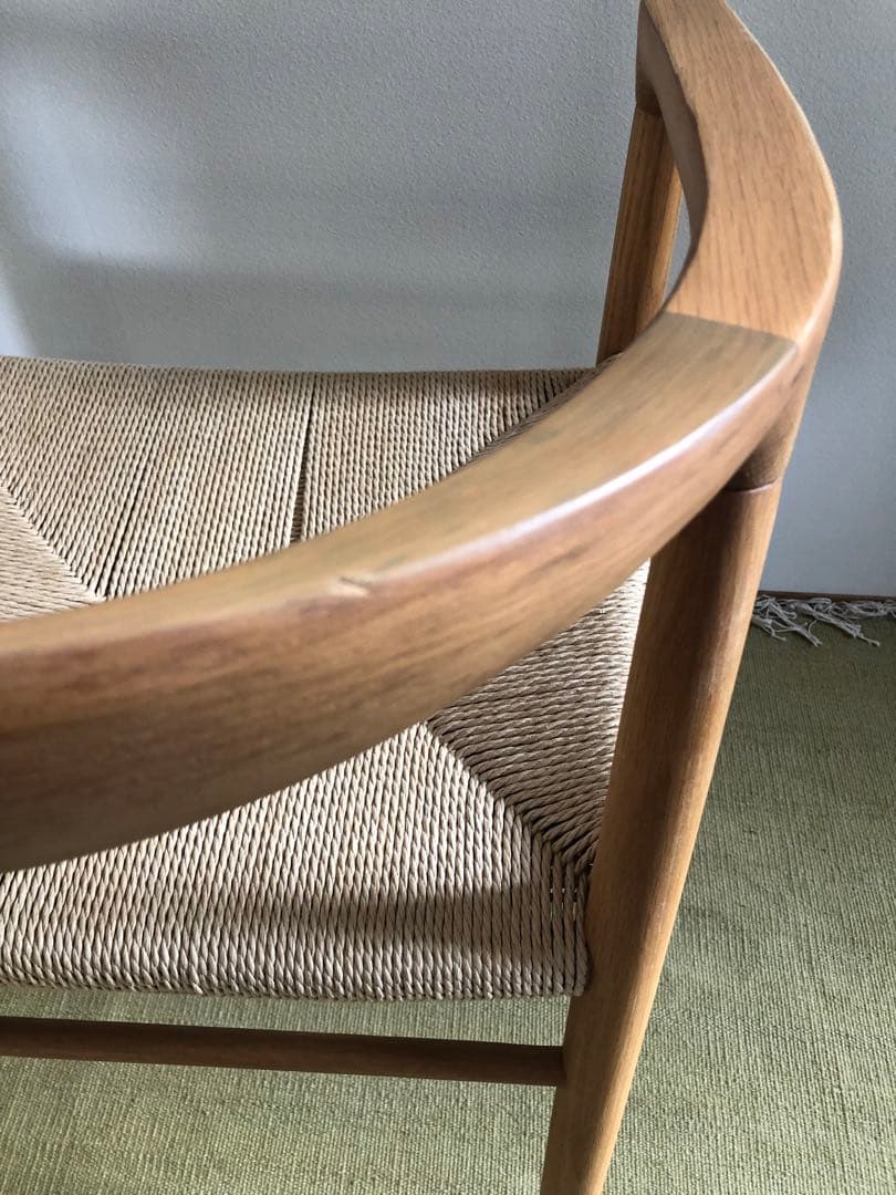 無印良品 MUJI オーク材 ペーパーコード アームチェア　肘掛け