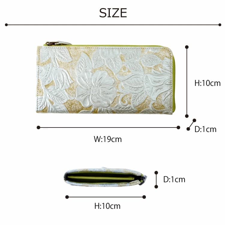 未使用美品 Buona Fortuna ハンドメイド 長財布 ラメフラワー大容量