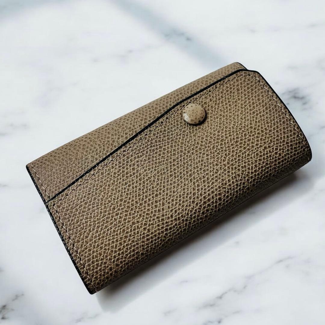 極美品✨ Valextra ヴァレクストラ 6連キーケース 本革 グレージュ