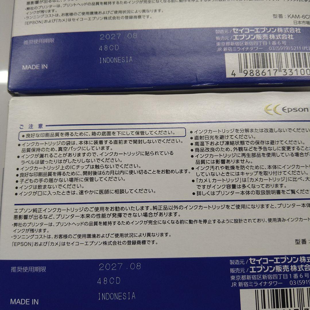 EPSON純正インクカードリッジ6色パック　カメ　増量