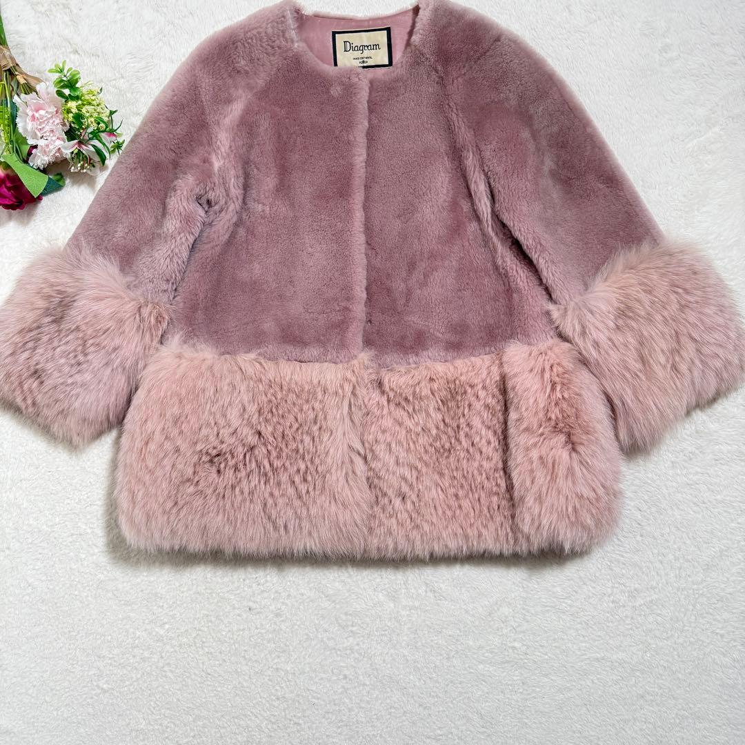 極美品　グレースコンチネンタル ラムファーフォックスファー　コート　2way