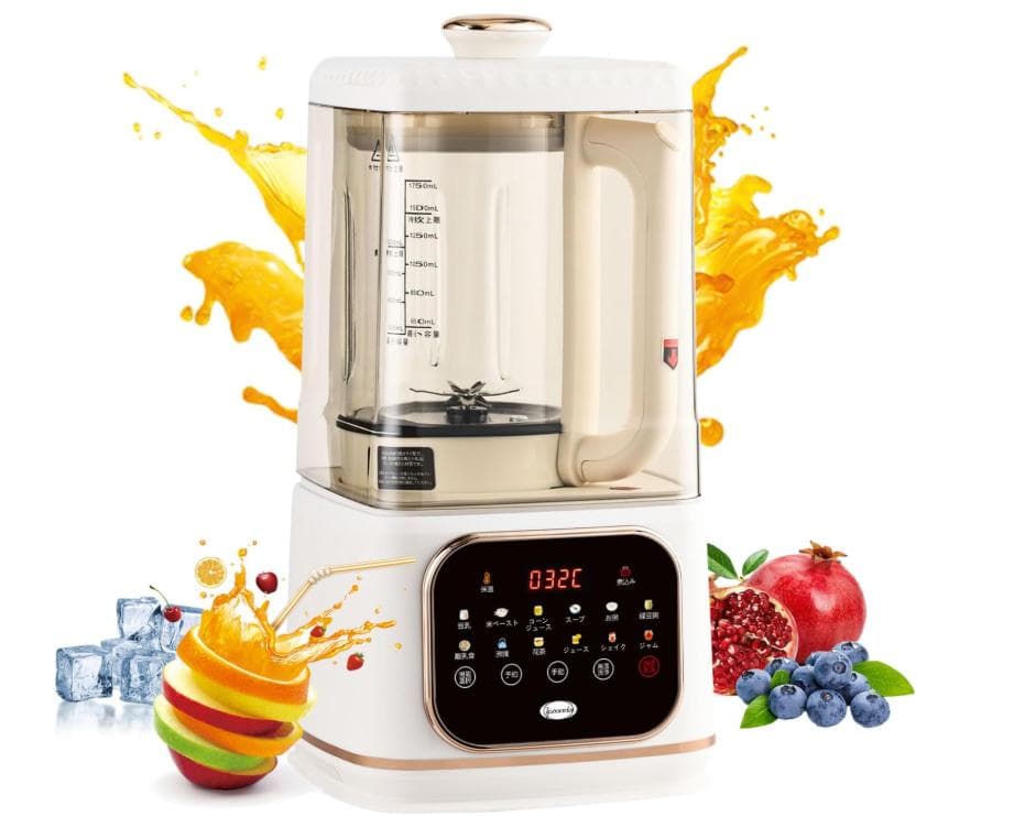 加熱式ミキサー 豆乳メーカー 1500ml ブレンダー 多機能 冷・熱両用一体機