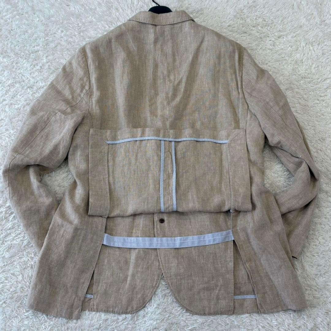 ブルックスブラザーズ テーラードジャケット リネン アンコン ベージュ L