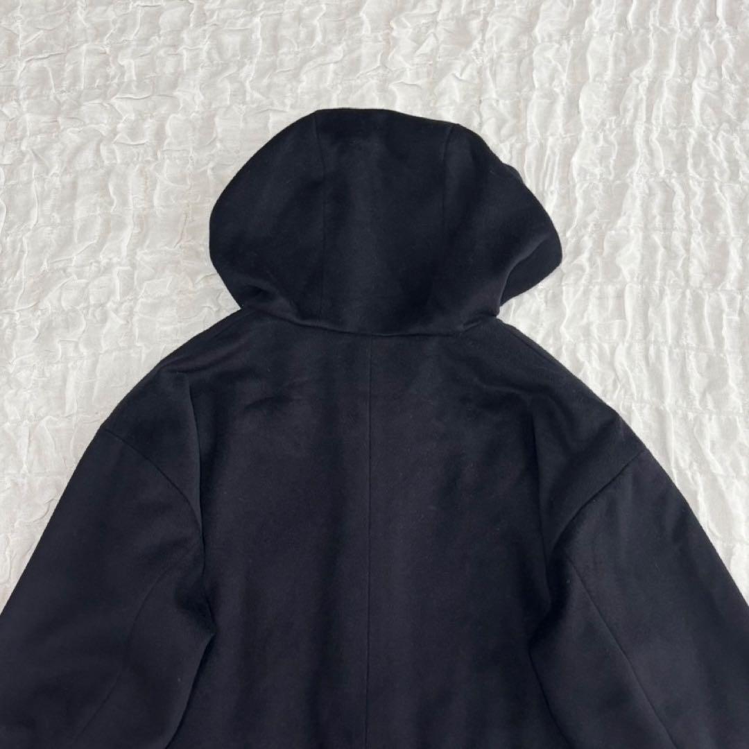 kagure (かぐれ) ブルゾン ウールフードショートコート　ネイビー