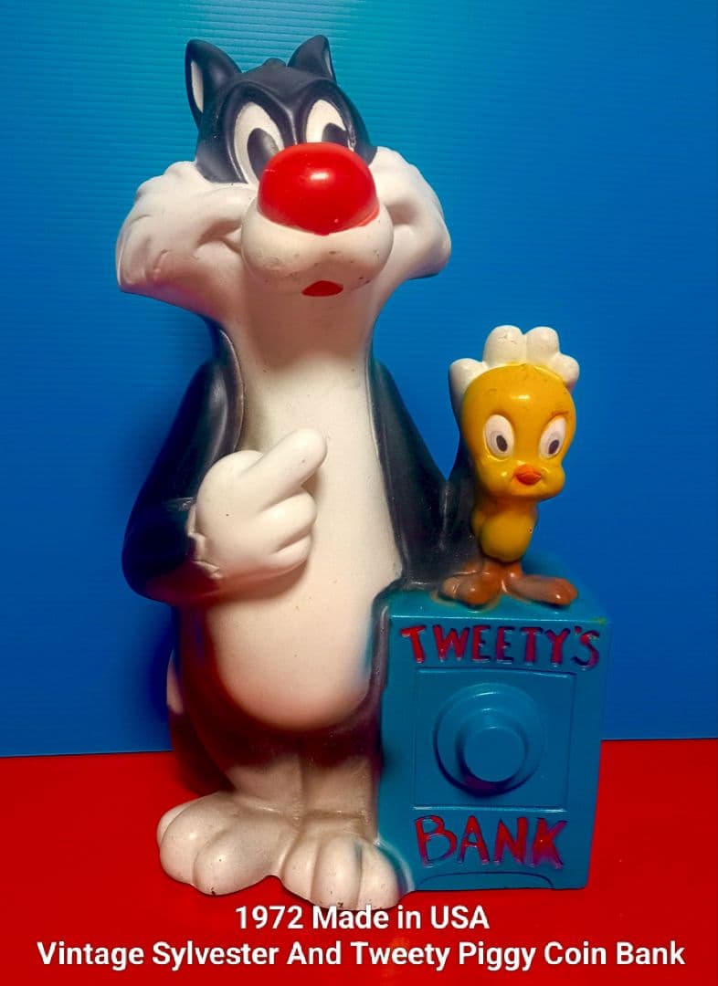 1972年米国製 ヴィンテージシルベスター＆トゥイーティーピギーバンク貯金箱