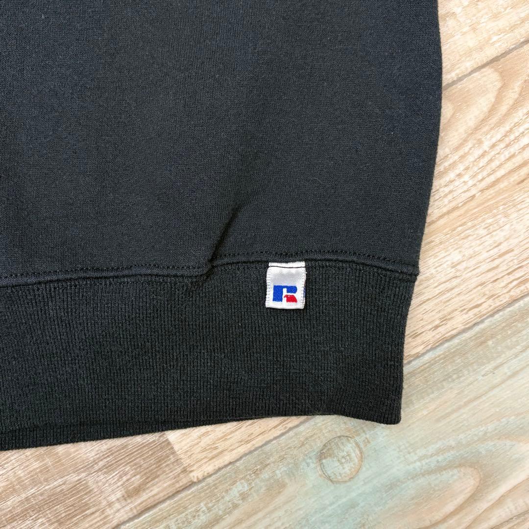 USA製 ラッセル スウェット ブラック 無地 ブランク 前V Lサイズ