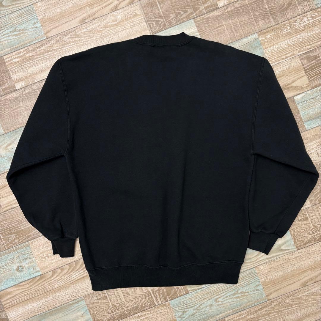 USA製 ラッセル スウェット ブラック 無地 ブランク 前V Lサイズ